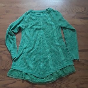 NWOT tunic length sweater with lace